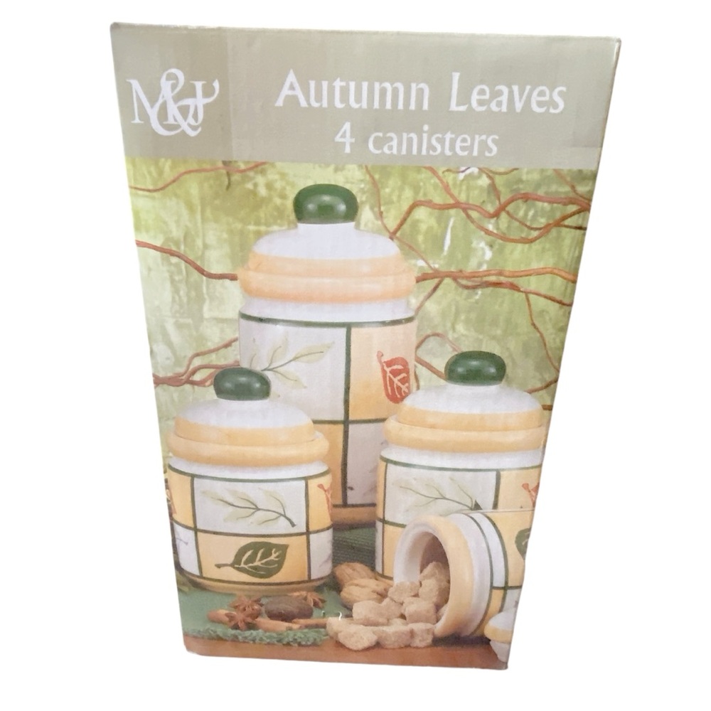 BNIB Mayfair & Jackson Fall Leaves 4 piece Canister Set